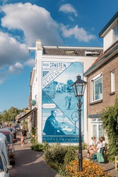 Muurschildering bij Oosterkade Vaartsche Rijn